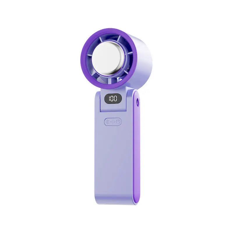 Folding Refrigeration Handheld Turbine High-speed Fan Digital Display Ice Compress Portable Outdoor Halter Fan - MaJuah