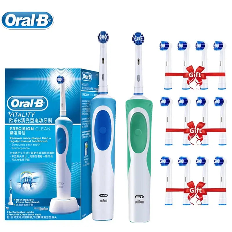 Oral B Electric Toothbrush Adult Rotation Clean Teeth Charging Tooth Brush 3D Whiten Teeth Oral Care Brush With Gift Brush Heads - MaJuah