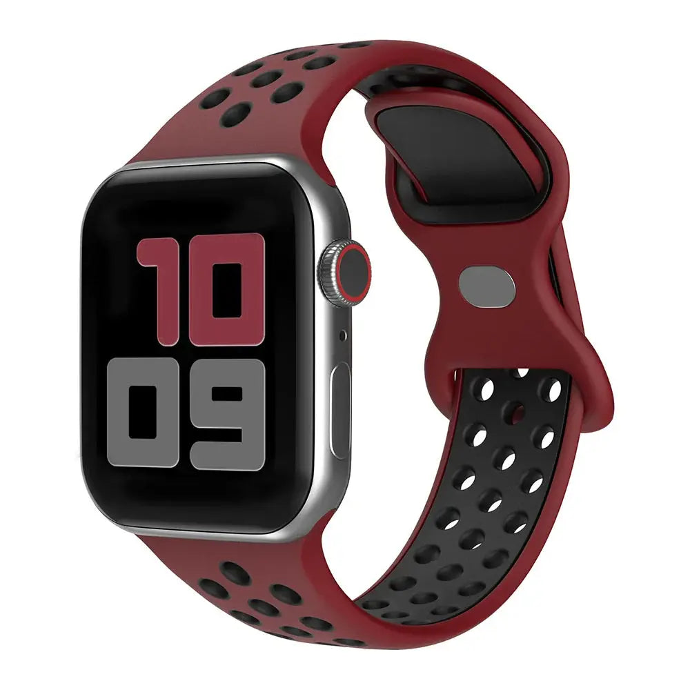 Silicone Strap for Apple Watch Band Ultra 2 49mm 38mm 42mm Sport Bracelet iWatch Series 9 8 7 41mm 45 mm 7 6 SE 5 4 3 44mm 40mm - MaJuah