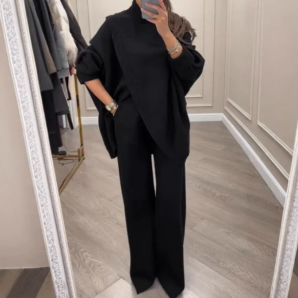 V-neck Single-breasted Slim-fit Knitwear Two-piece Set CozyPet Store