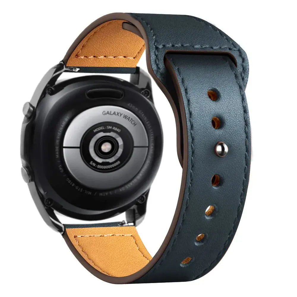 Leather Strap for Samsung Watch 6/4/5 40 44mm 43mm Pro 45mm bracelet 20/22mm Band for Galaxy Watch 4 Classic/Active 2/3 42 46mm - MaJuah