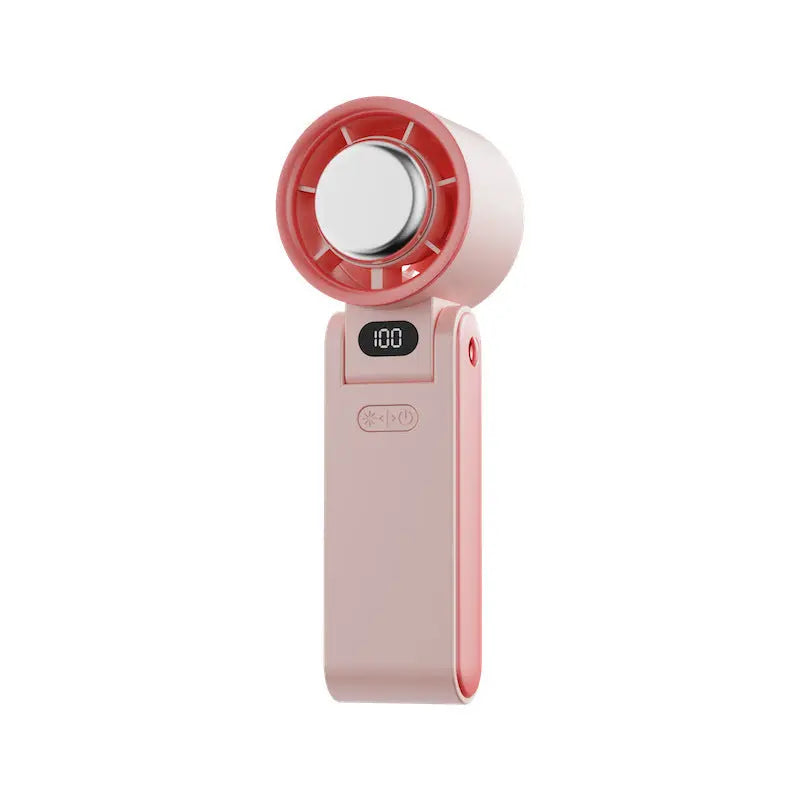 Folding Refrigeration Handheld Turbine High-speed Fan Digital Display Ice Compress Portable Outdoor Halter Fan - MaJuah
