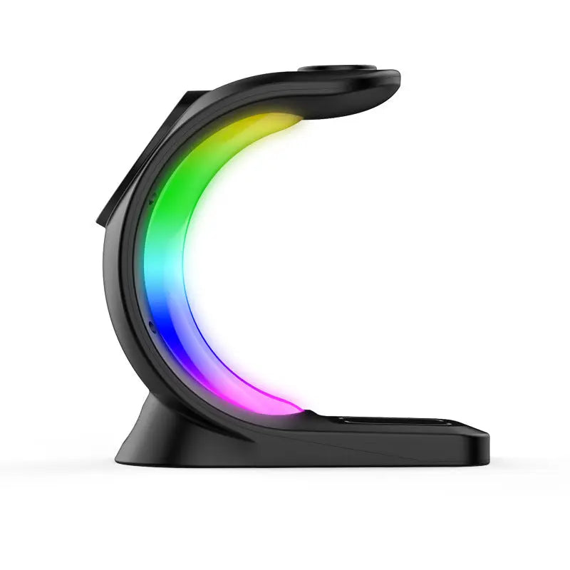 4 In 1 Magnetic Wireless Charger Fast Charging For Smart Phone Atmosphere Light Charging Station For Airpods Pro I-phone Watch - MaJuah