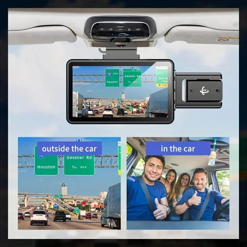 Dash Cam 3-inch Screen With 170 Wide Angle 1080P Dual Lens In Front Of And Inside The Car Cycle Recording - MaJuah