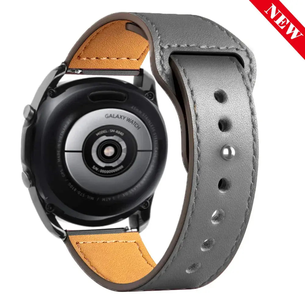Leather Strap for Samsung Watch 6/4/5 40 44mm 43mm Pro 45mm bracelet 20/22mm Band for Galaxy Watch 4 Classic/Active 2/3 42 46mm - MaJuah
