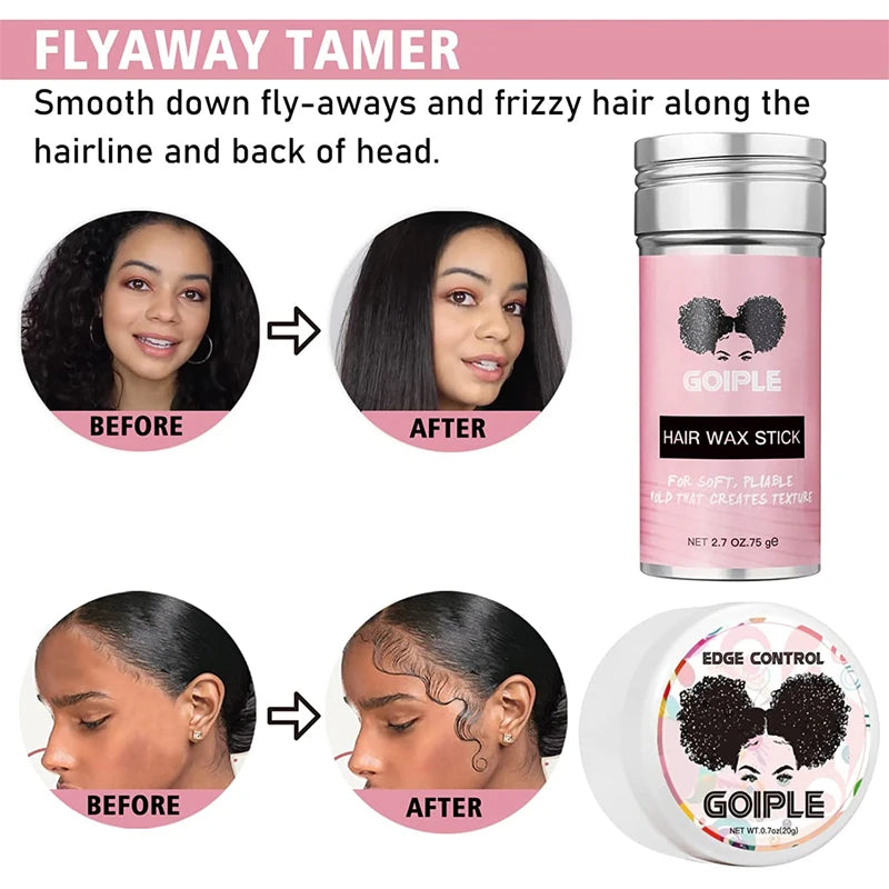GOIPLE 75g Hair Wax Stick for Wig Long-Lasting Strong 24 Hour Hold Styling Edge Control for Slick Broken Fly Away Elastic Band
