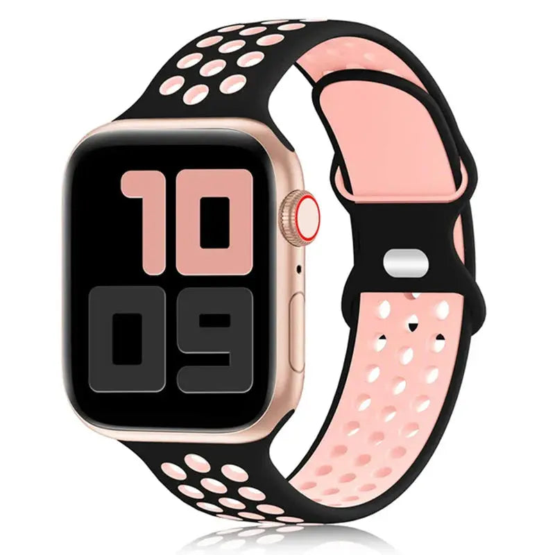 Silicone Strap for Apple Watch Band Ultra 2 49mm 38mm 42mm Sport Bracelet iWatch Series 9 8 7 41mm 45 mm 7 6 SE 5 4 3 44mm 40mm - MaJuah