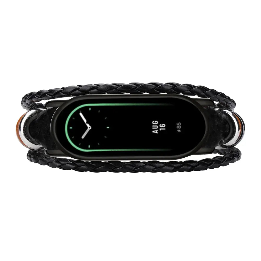 Fashion Retro leather WatchBand Strap For Xiaomi Mi Band 8 Miband8 NFC Smart Wristbands Watchstrap Bracelet DIY Handmade Vintage - MaJuah