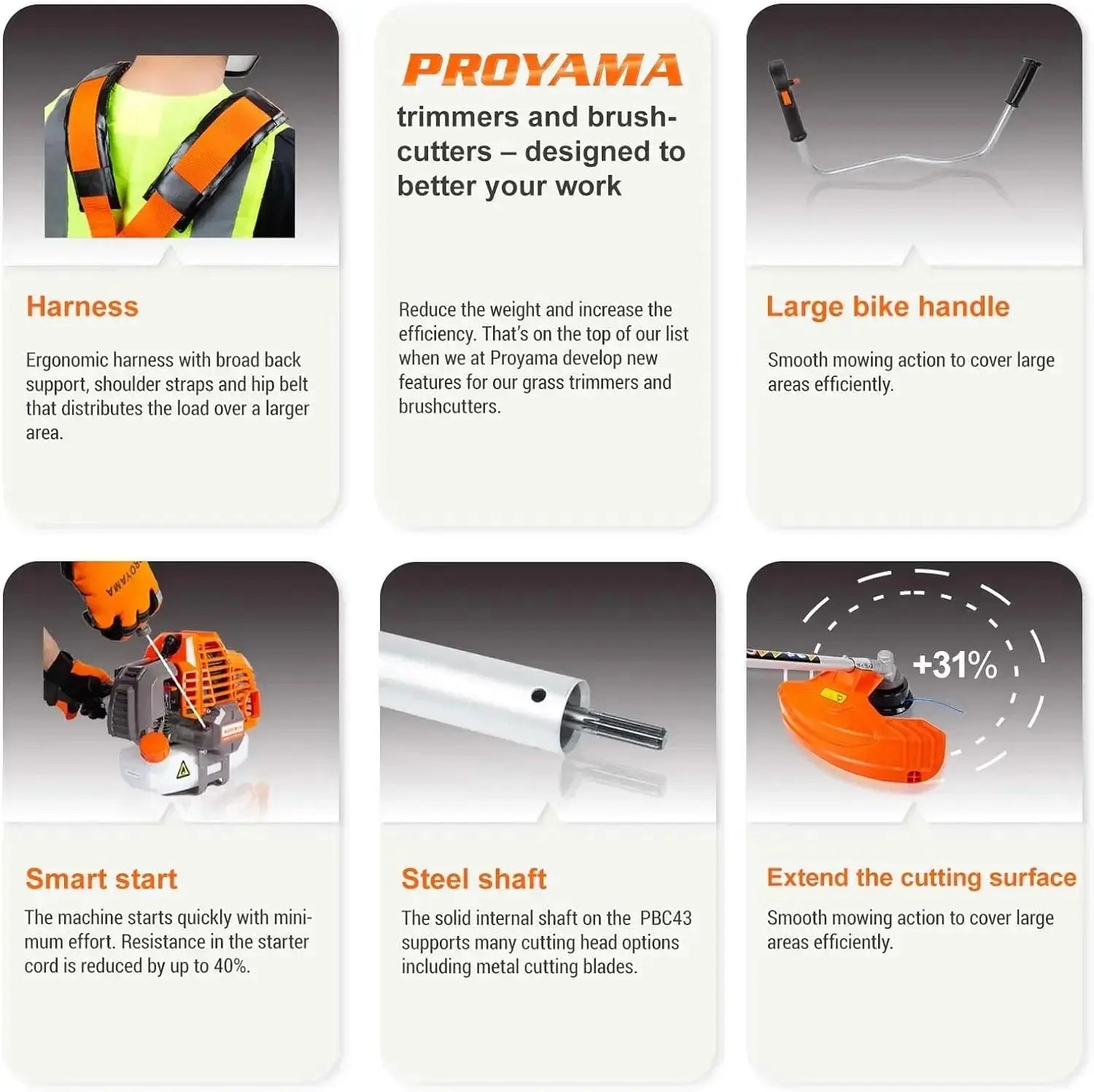 PROYAMA 42.7cc Weed Wacker, 3 in 1 Weed Eater Gas Powered, Brush Cutter and String Trimmer 2-Cycle Extreme Duty, Grass Trimmer 2 - MaJuah