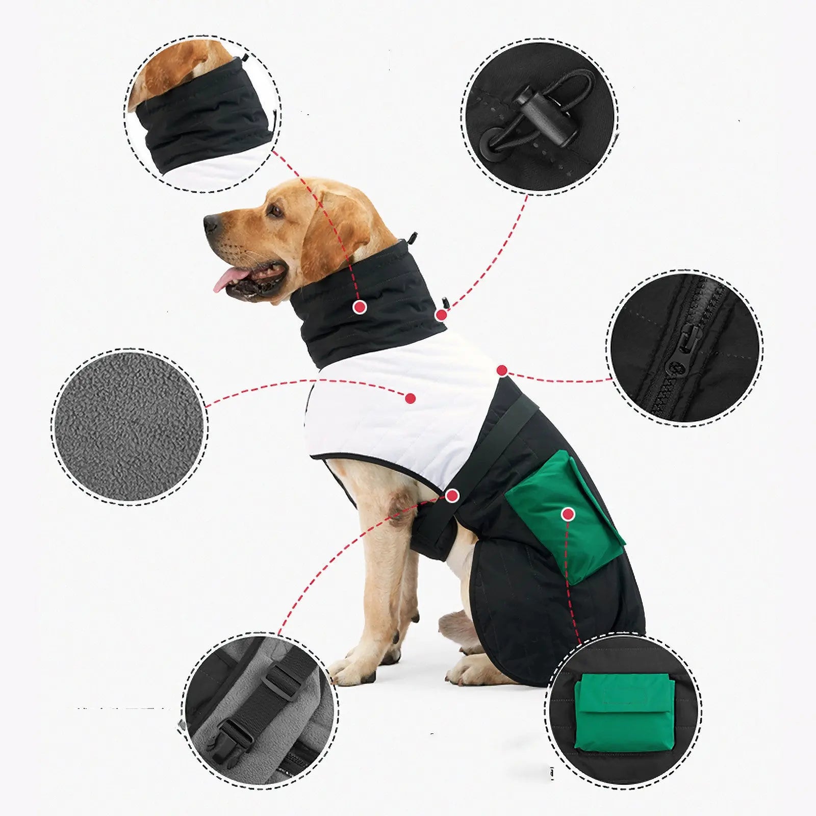Pet Dog Clothes Winter Thickened Warm Dog Padded Winter Coat - MaJuah