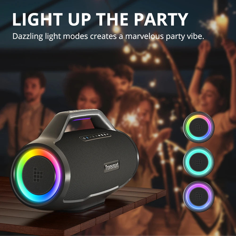 Tronsmart Bang Max Speaker 130W Party Speaker with 3 Way Sound System, Sync Up 100+ Speakers, APP Control, Guitar/Mic Input