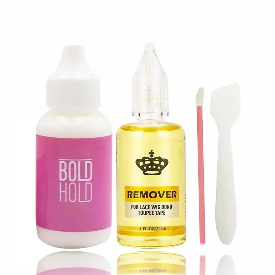Wig Glue Bold HOLD Lace Glue for Wigs Waterproof Lace Wig Glue Adhesive + Hair Wax Stick for Wig Edge Control Gel Stick+Remover - MaJuah