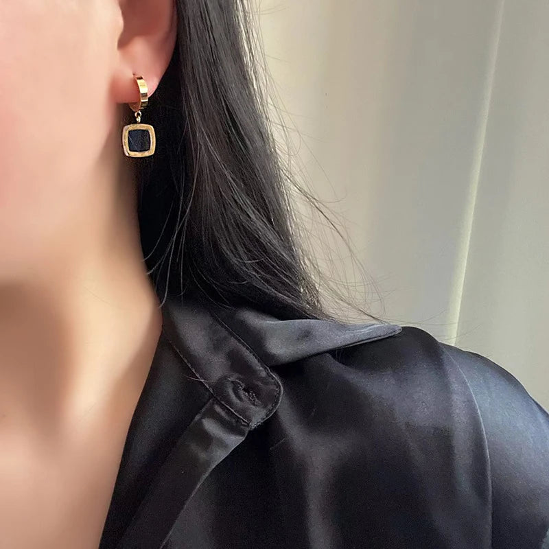 Roman Digital Round Pendant Earrings Korean Fashion Jewelry For Women's 2024