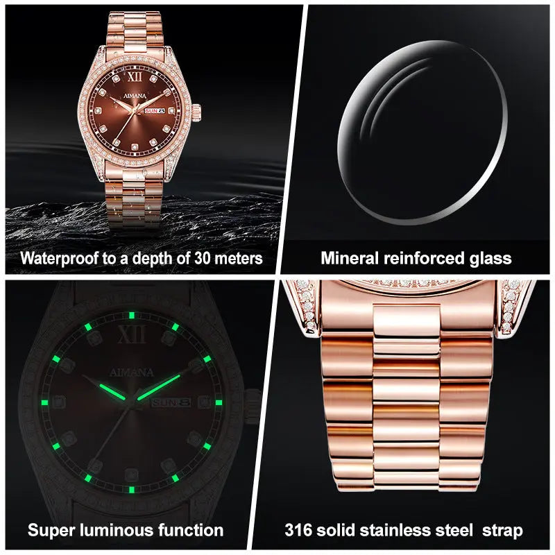 Log Series Diamond Disc Quartz Women's Watch - MaJuah