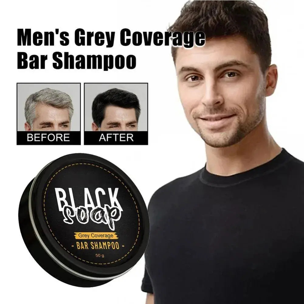 Hair Darkening Shampoo Bar Soap Anti Dandruff Deep Beautiful Black Cleansing Nourishment Hair Improve Gray White Men - MaJuah