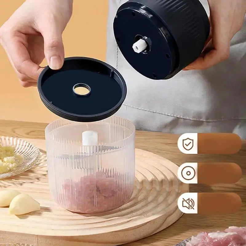 Electric Food Chopper Garlic Crusher Meat Grinder Mini Garlic Press Vegetable Chopper Masher Machine USB Kitchen Gadgets new - MaJuah