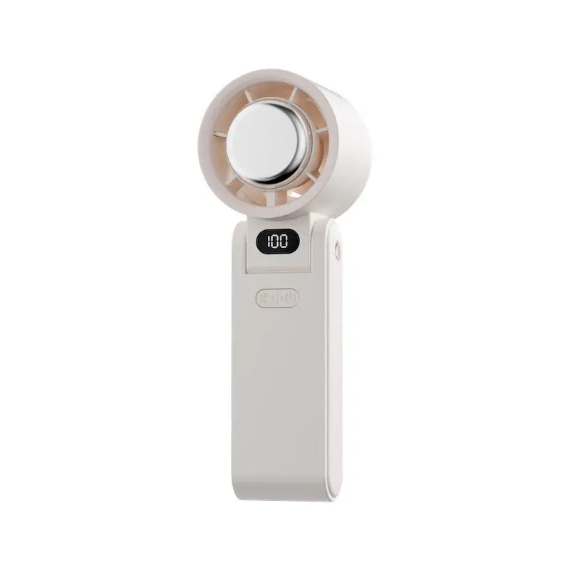 Folding Refrigeration Handheld Turbine High-speed Fan Digital Display Ice Compress Portable Outdoor Halter Fan - MaJuah