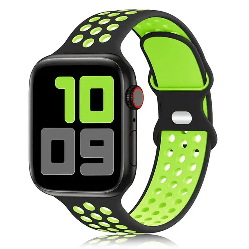 Silicone Strap for Apple Watch Band Ultra 2 49mm 38mm 42mm Sport Bracelet iWatch Series 9 8 7 41mm 45 mm 7 6 SE 5 4 3 44mm 40mm - MaJuah