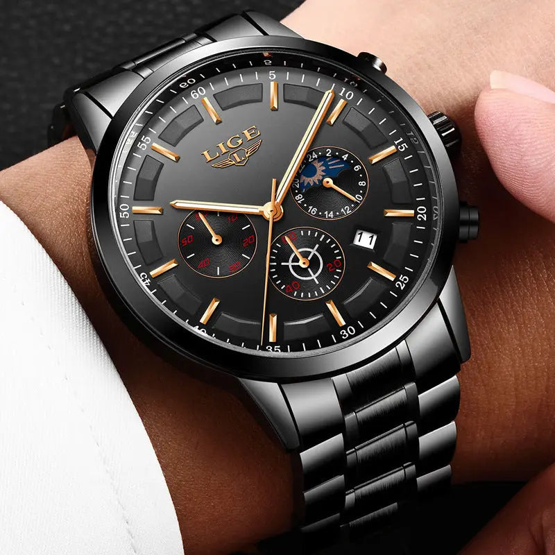 Men's Fashion Waterproof Moon Quartz Business Sports Watch - MaJuah