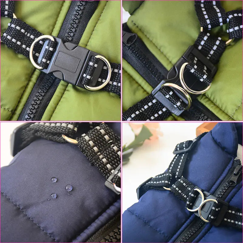 Waterproof Dog Clothes Winter Dog Coat With Harness Warm Pet Clothing Big Dog Jacket Chihuahua Labrador Coat Costume - MaJuah