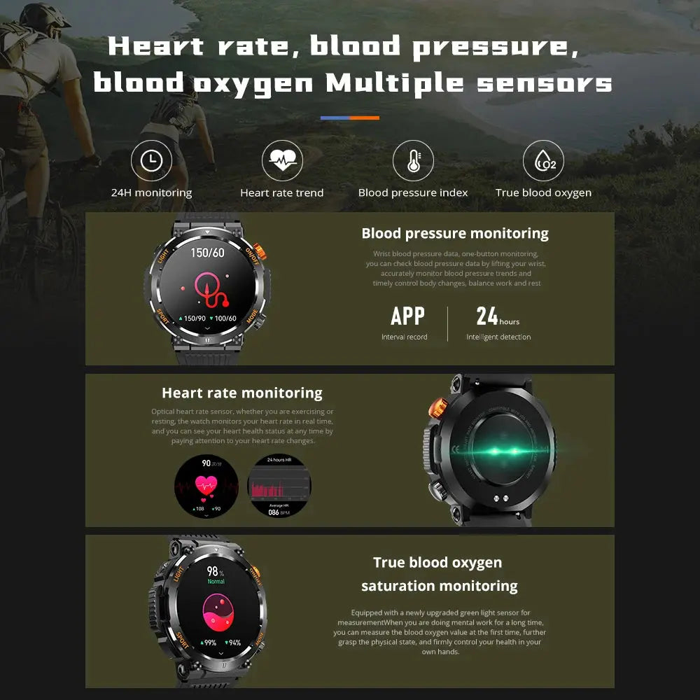 [2024] COLMI V68 1.46'' HD Display Smartwatch 100 Sports Modes Compass Flashlight Men Military Grade Toughness Smart Watch - MaJuah
