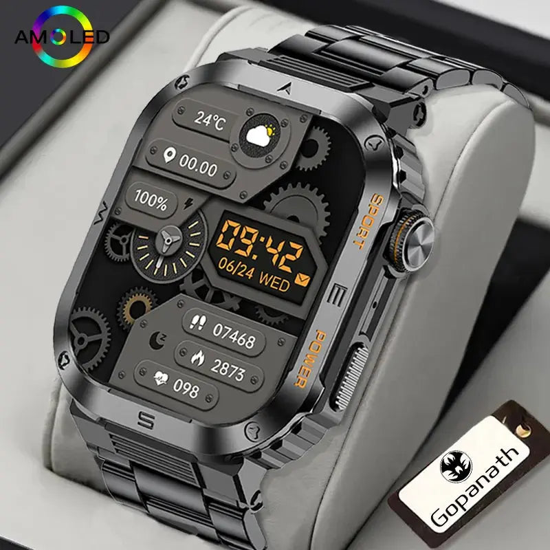 Rugged And Durable Military Smart Watch Ip68 Waterproof 2.01 '' HD Display Bluetooth Voice Smart Watch For Android IOS XIAOMI - MaJuah