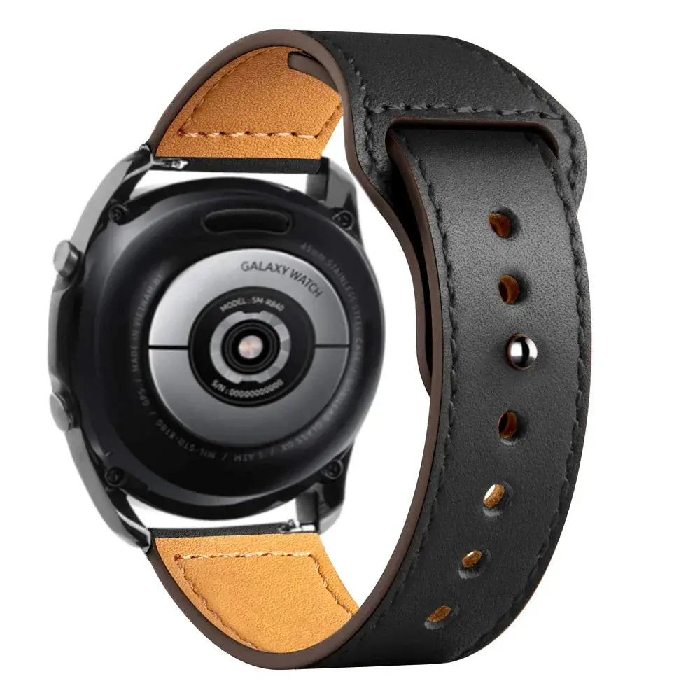 Leather Strap for Samsung Watch 6/4/5 40 44mm 43mm Pro 45mm bracelet 20/22mm Band for Galaxy Watch 4 Classic/Active 2/3 42 46mm - MaJuah