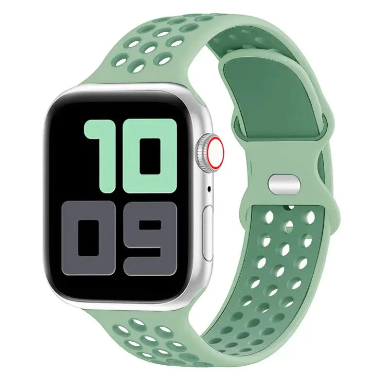 Silicone Strap for Apple Watch Band Ultra 2 49mm 38mm 42mm Sport Bracelet iWatch Series 9 8 7 41mm 45 mm 7 6 SE 5 4 3 44mm 40mm - MaJuah