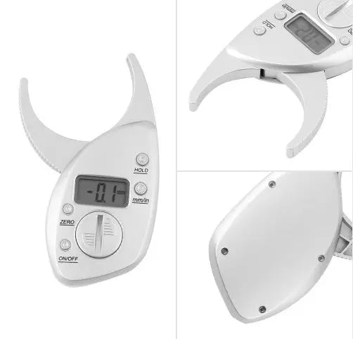 Digital Body Fat Caliper Skinfold Caliper LCD Display Analyzer Tape Measure Pack Slimming Scales Loss Weight Anti-slip Handle - MaJuah