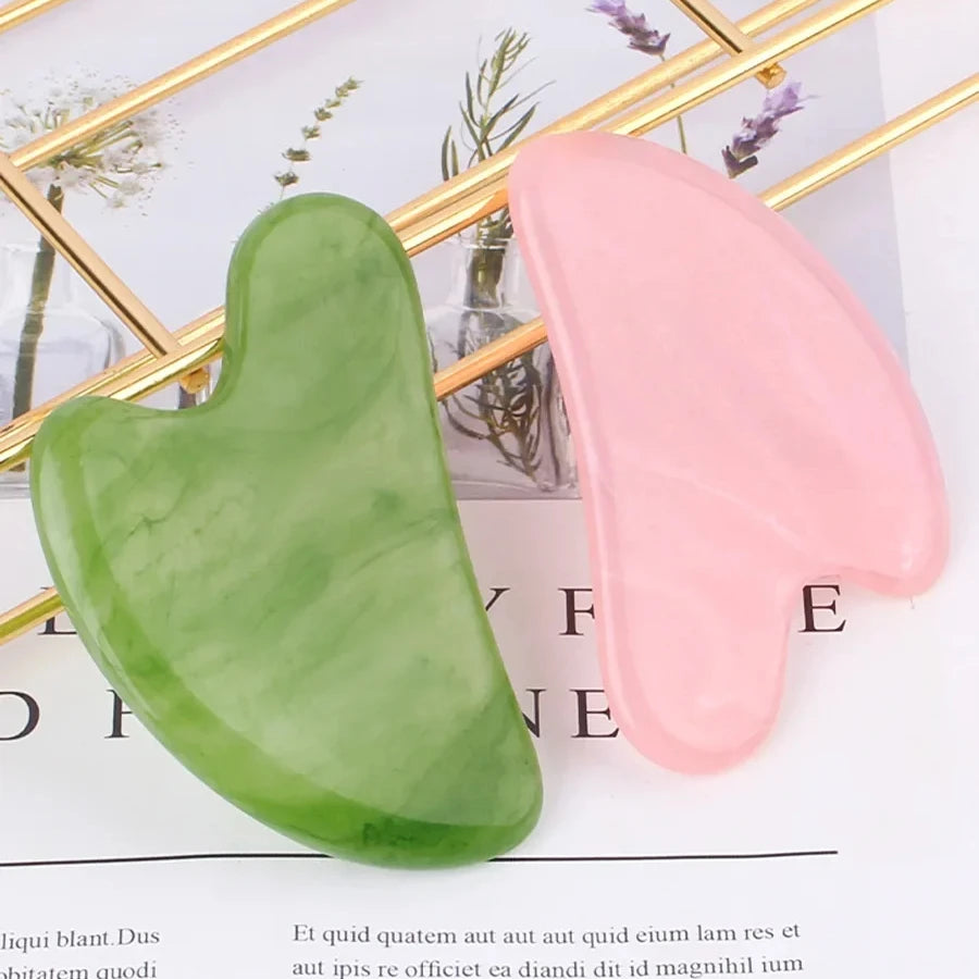 Resin Gua Sha Massage Board for Face Rose Pink Guasha Plate Jade Face Massager Scrapers Tools for Face Neck Back Body