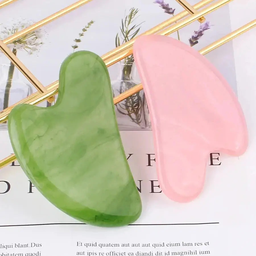 Resin Gua Sha Massage Board for Face Rose Pink Guasha Plate Jade Face Massager Scrapers Tools for Face Neck Back Body - MaJuah