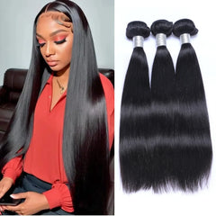 10-36inch Brazilian Straight 100% Raw Human Hair Extension Bundles Natural Color Remy