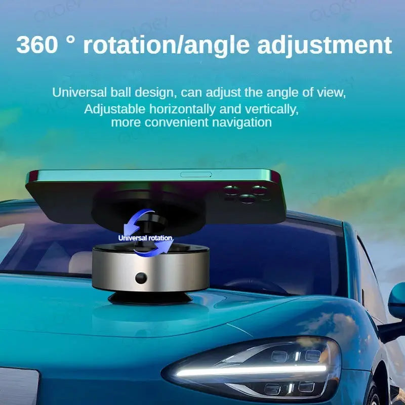 Wireless fast charging 360°rotatable vacum car holder For iPhone Samsung Xiaomi magnetic car mount vacuum phone holder - MaJuah