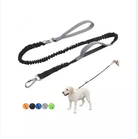 YT Pet Dog Explosion Proof Impact Leash, Heavy Duty Dog Leash With Padded Double Handle Car Seat Belts, 4-6 Feet Long - MaJuah