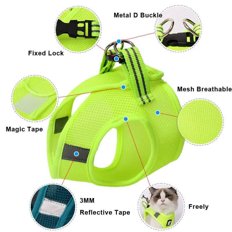 Anti-strike cat traction cat harness - MaJuah