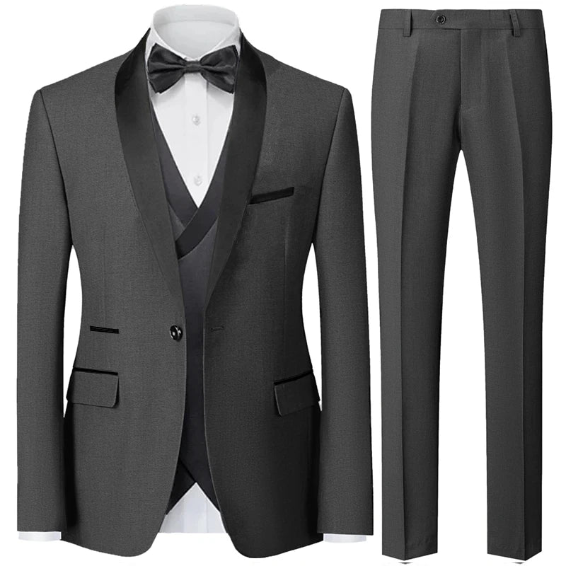 Prestige 3-Piece Men's Formal Tuxedo-Style Suit