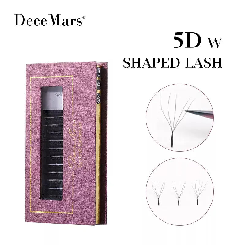 DeceMars 5D - W Shaped Eyelash Extension (12line/Tray) - MaJuah