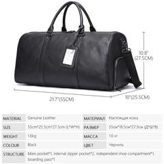 WESTAL 100% Genuine Leather Travel Bag