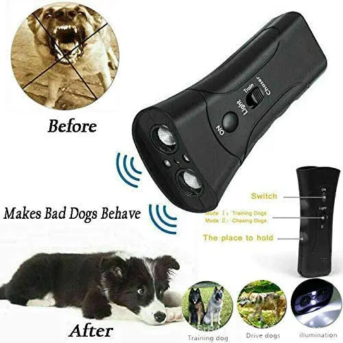 New Dog Repeller Ultrasound Pet Training Anti Barking Control Devices 3 in 1 Stop Bark Deterrents Trainer - MaJuah