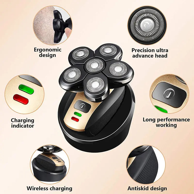 5 In 1 Multifunctional Electric Shaver 5 Blade Razor For Men Shaved Head Rechargeable Shaving Machine Beard Nose Hair Trimmer - MaJuah