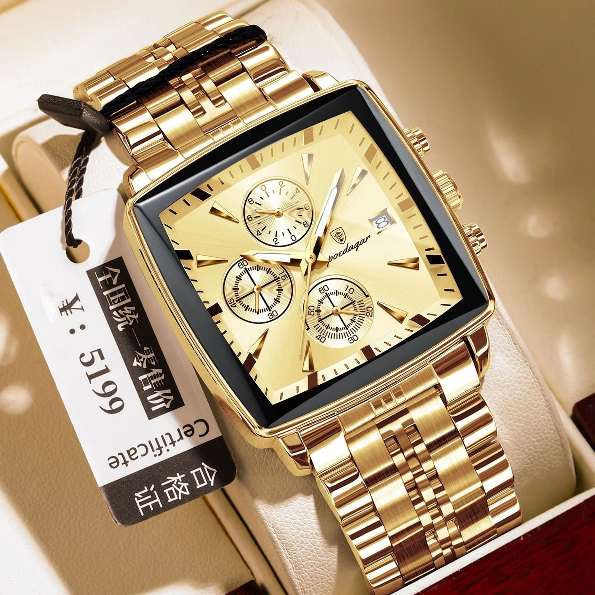 Square Men's Watch Multifunctional Business Quartz - MaJuah