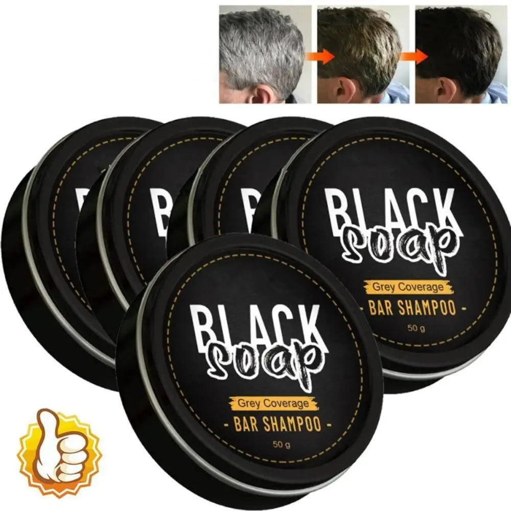 Hair Darkening Shampoo Bar Soap Anti Dandruff Deep Beautiful Black Cleansing Nourishment Hair Improve Gray White Men - MaJuah
