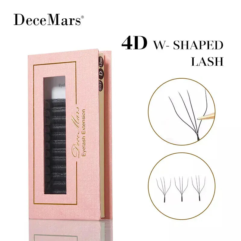 DeceMars 4D - W Shaped Eyelash Extension (12line/Tray) - MaJuah