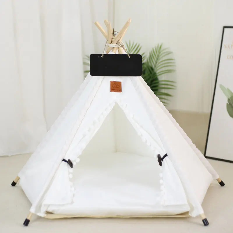 Pet Teepee Tent Dog Cat Bed Portable RWashable Dog Houses Indoor Puppy Beds With Cushion For Small Dogs Cats Rabbits - MaJuah