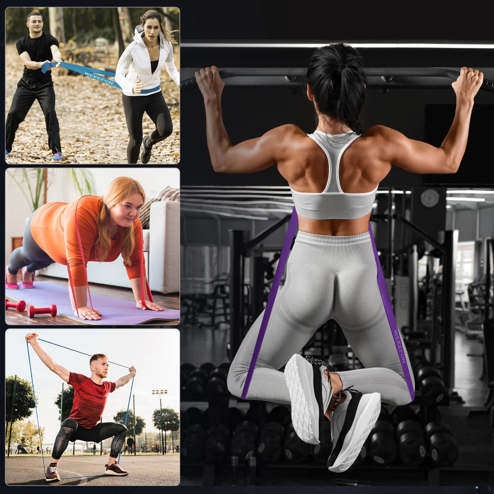 5 Piece Heavy-Duty Resistance Band Set for multi-level pull-up assist & full body workout set