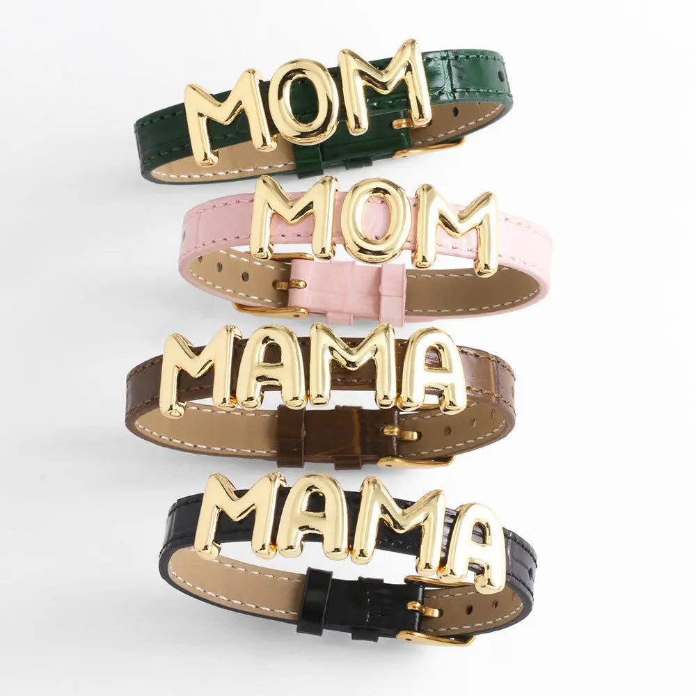 Cowhide Watch Strap Letter Mama Mother's Day Bracelet - MaJuah