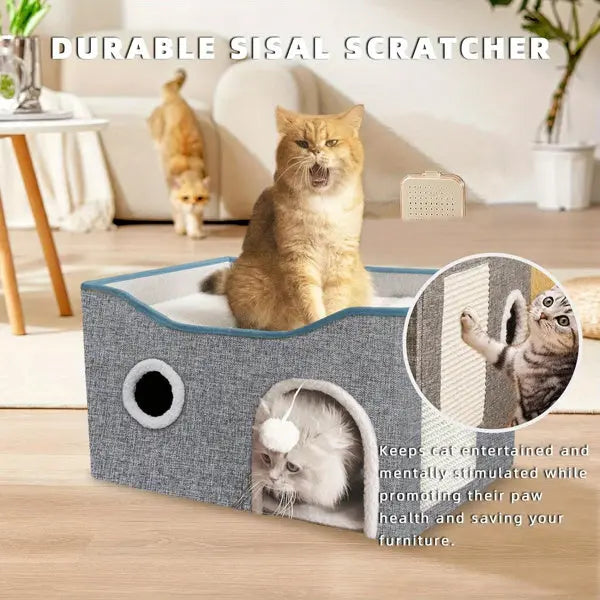Super Wide Cat House For Indoor Cats, Amazon Logistics, And Wal Mart Platform - MaJuah