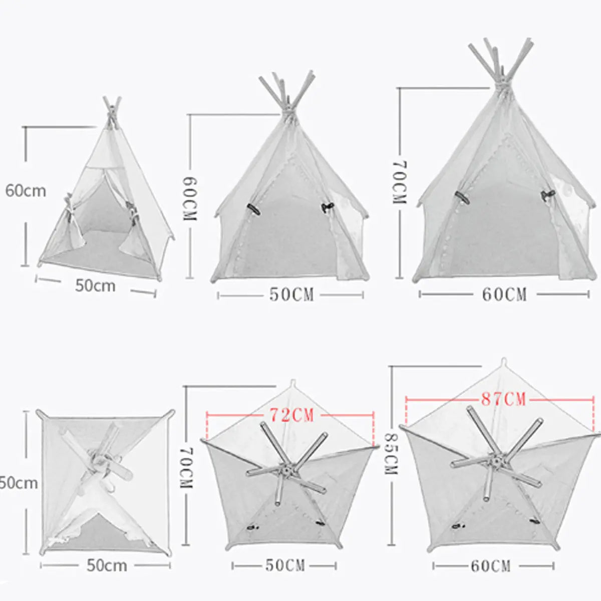 Pet Teepee Tent Dog Cat Bed Portable RWashable Dog Houses Indoor Puppy Beds With Cushion For Small Dogs Cats Rabbits - MaJuah