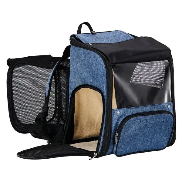Pet Carrier Backpack, Expandable Cat Dog Carrier With Back Extension, Breathable Mesh Travel Backpack For Small Dogs Cats, Soft-Sided Pet Backpack Holds Up To 26 Lbs - MaJuah