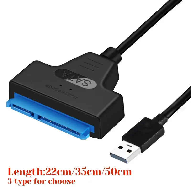 High-Speed USB SATA Cable External Hard Disk Reader 2.5 HDD SSD Hard Drive Adapter 22cm/35cm/50cm USB 3.0 - MaJuah